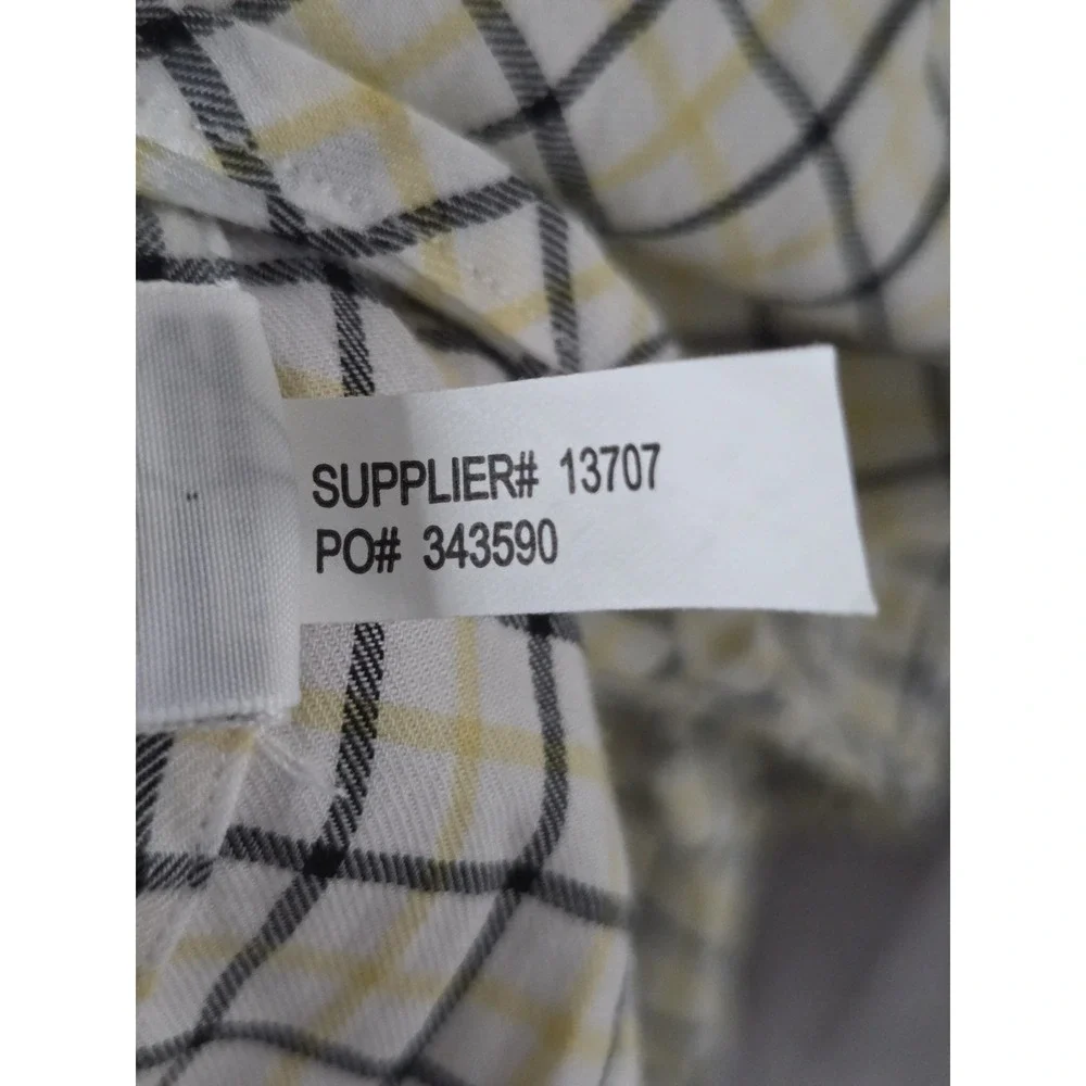 Polo Ralph Lauren Button Up Shirt Mens XL White Yellow Check Long Sleeve EUC